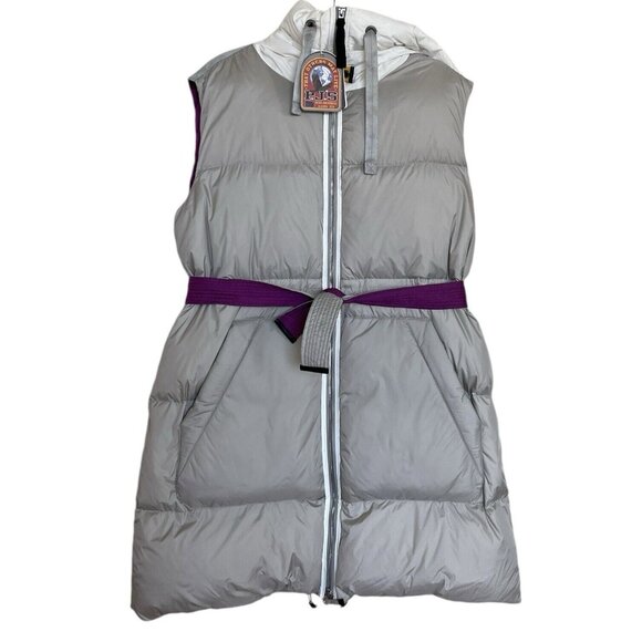 Jada Parajumpers Vest Womens Size XL Gray Purple Puffer Down Colorblock Tribes